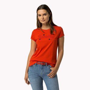 Tommy Hilfiger dámské červené tričko - XS (668)